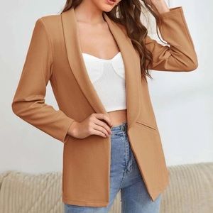 SHEIN Shawl Collar open front blazer